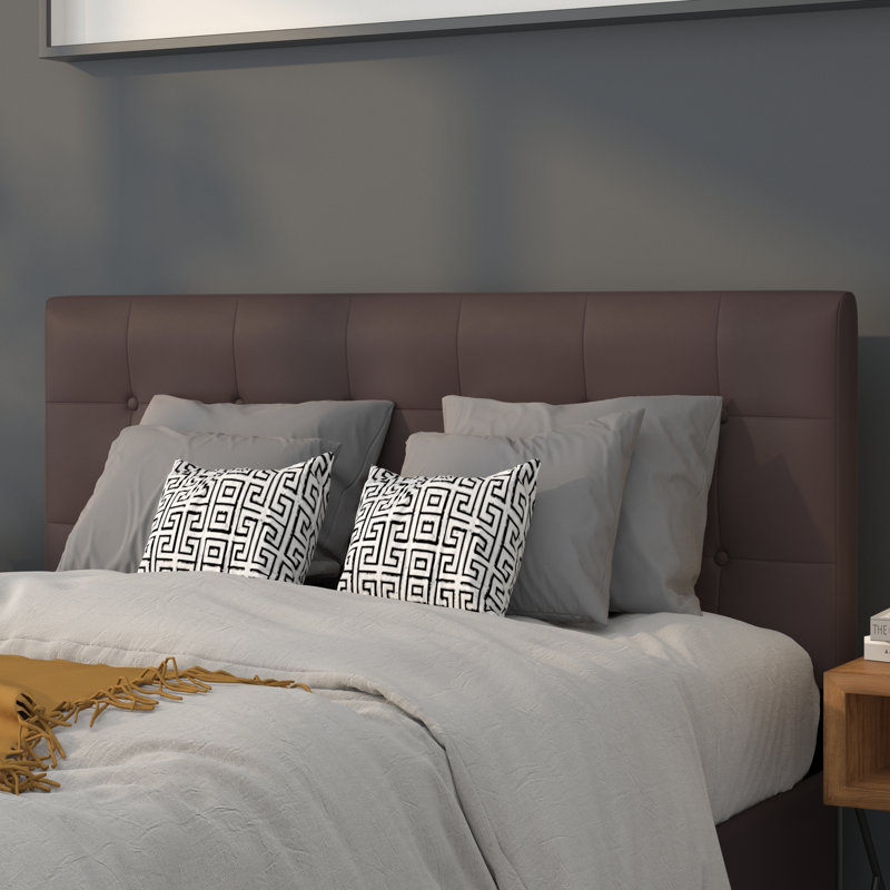 Tête de lit tapissier Ciriaca, Double, Brun