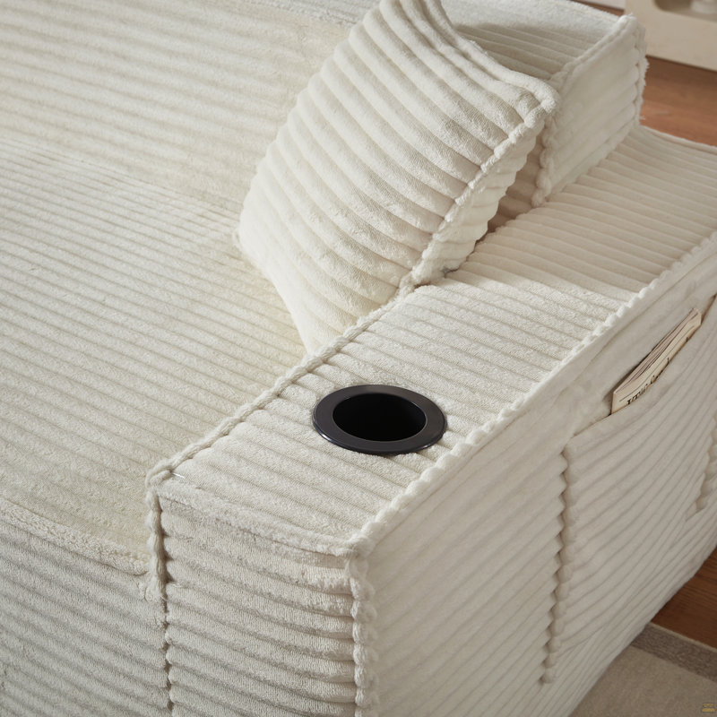 Canapé 2 places sans canapé, aucun assemblage requis, 28.35" H x 61.02" W x 38.58" D, 2, Blanc