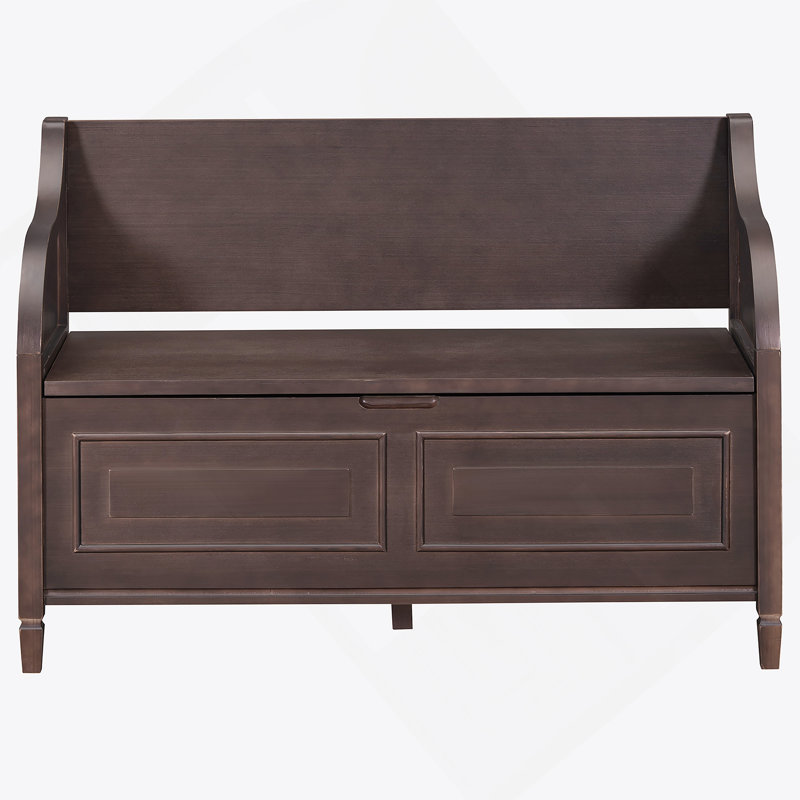 Rustic Multifunctional Storage Bench (Espresso+Beige), Espresso