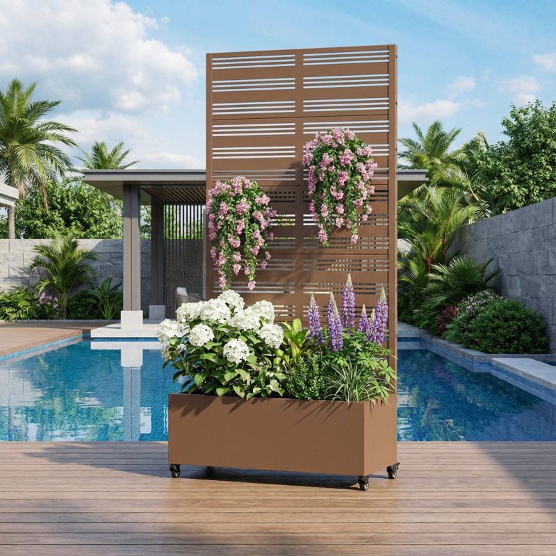 Metal Planter Box, Black, 182.9cm H x 88.9cm W x 40.6cm D