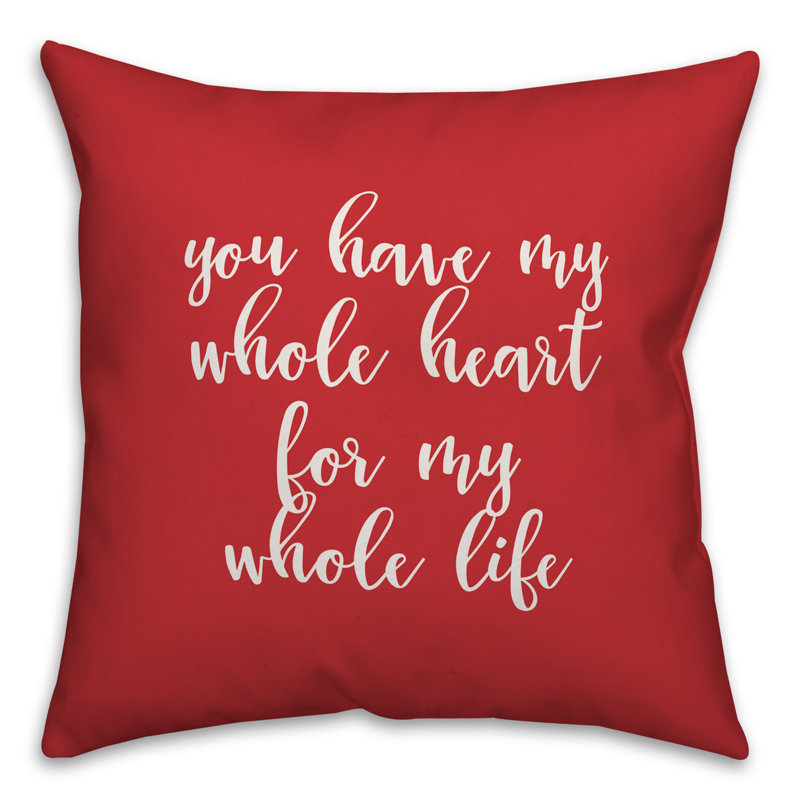  Coussin You You My Whole Heart for My Whole Life, Rouge / Blanc, Coussin décoratif