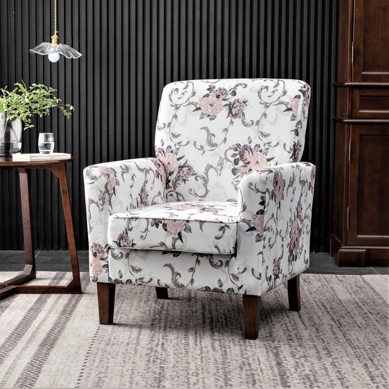 Patterned Polyester Blend Armchair