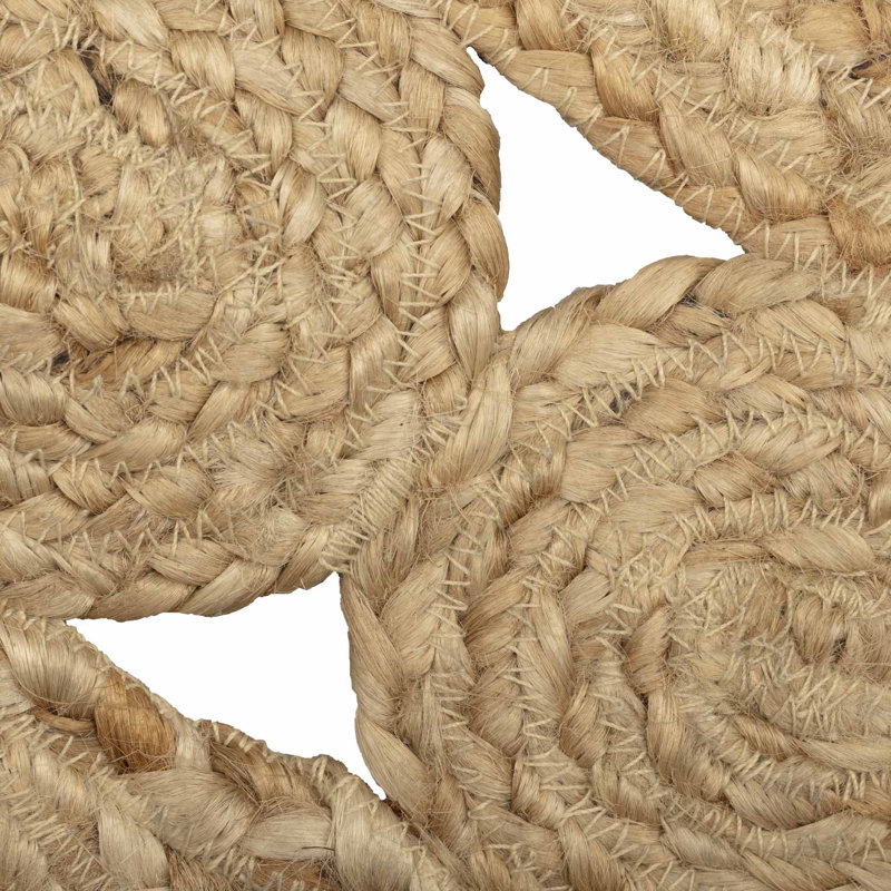 Tapis naturel en jute / sisal tressé à motif géométrique Flanagan, Rond 8 pi