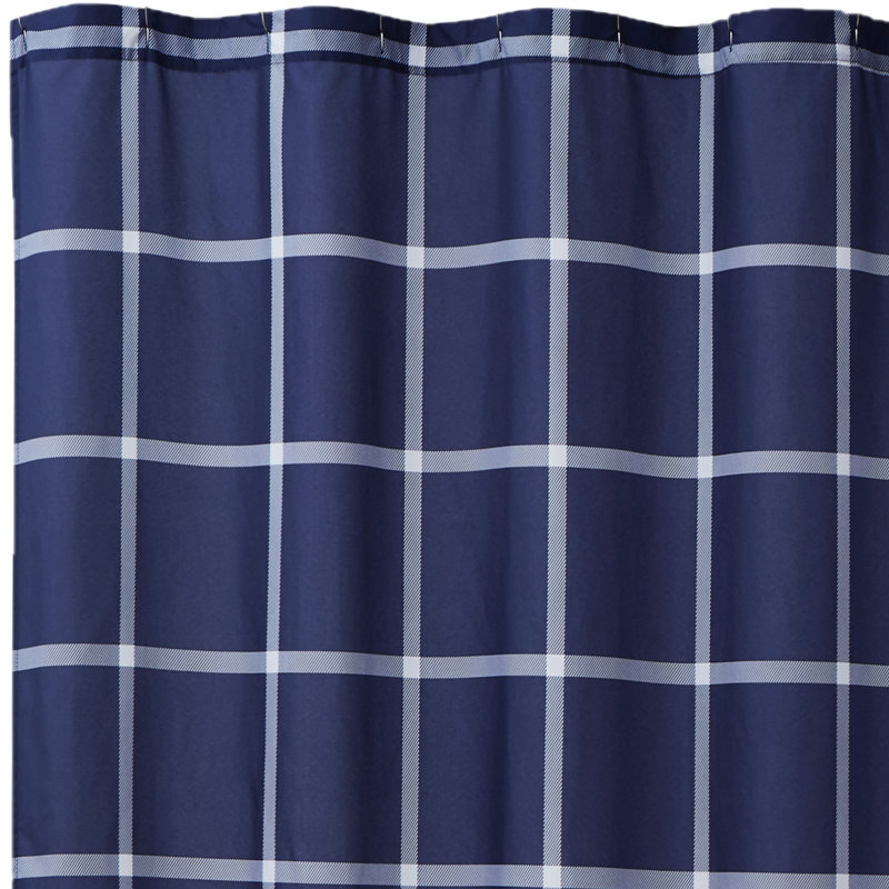 Plaid Shower Curtain, Navy/White