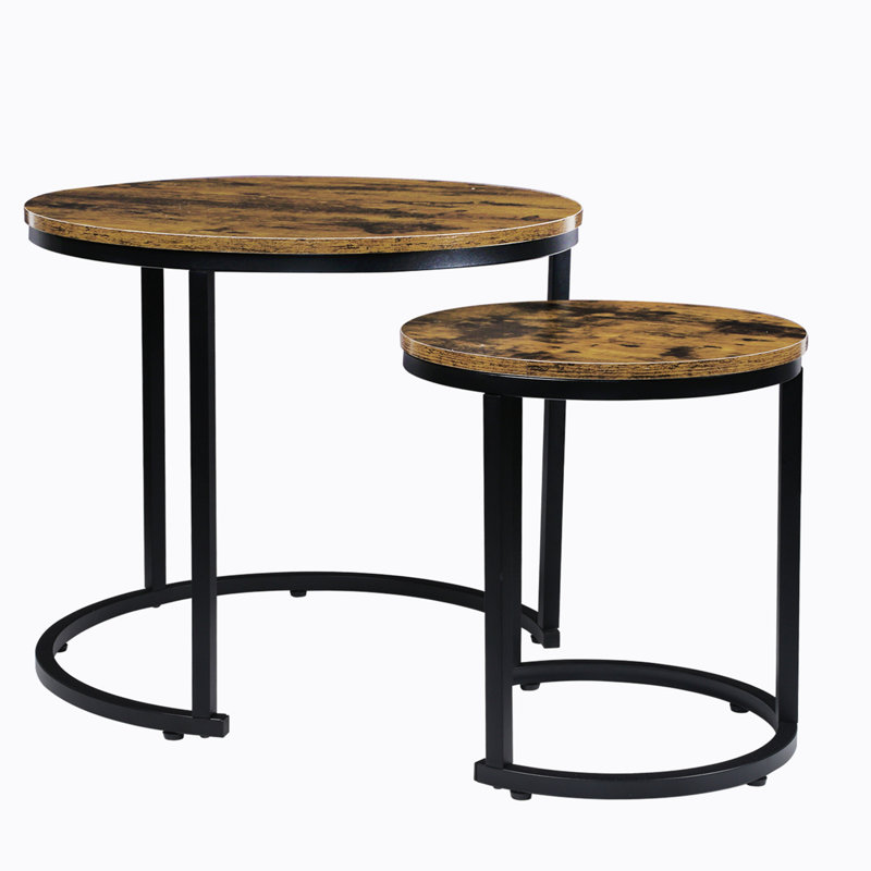 Prentess Solid Wood Top Nesting Coffee Table
