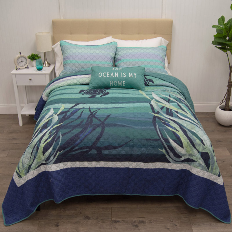 Summer Surf Cotton Lumbar Pillow