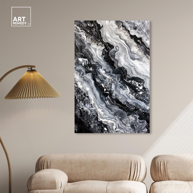 «Ethereal Bloom 2», peinture sur toile abstraite par Art Remedy, H 45 po x l 30 po, Toile tendue