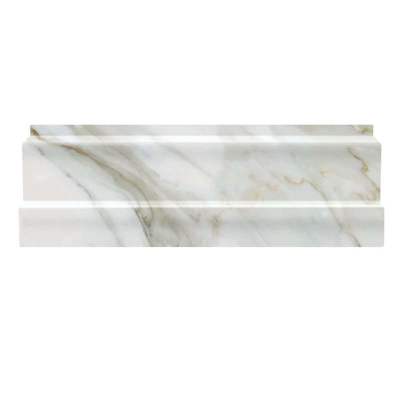 Grandis 12" x 4" Marble Cove Base Tile Trim in White