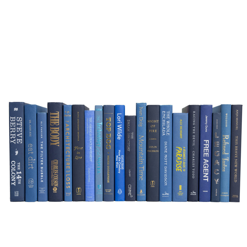 Livres décoratifs - Livres en denim - Livres bleus au pied