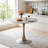 Round Dining Table Set for 4-6 People, Kitchen Table with Metal Pedestal Base-380864282-380864276