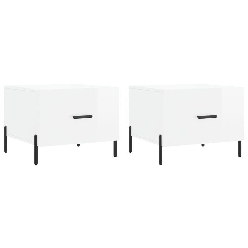 Four Leg Coffee Table with Storage, high gloss white