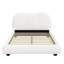 Lit plateforme Queen Size avec tête de lit incurvée 88*65*40,5 pouces, lit plateforme monobloc rembourré blanc, tête de lit rembourrée