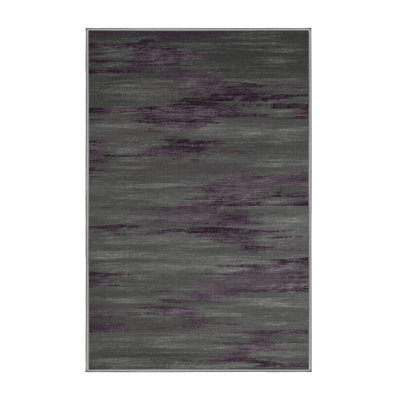 Machine Washable Abstract Gray Area Rug