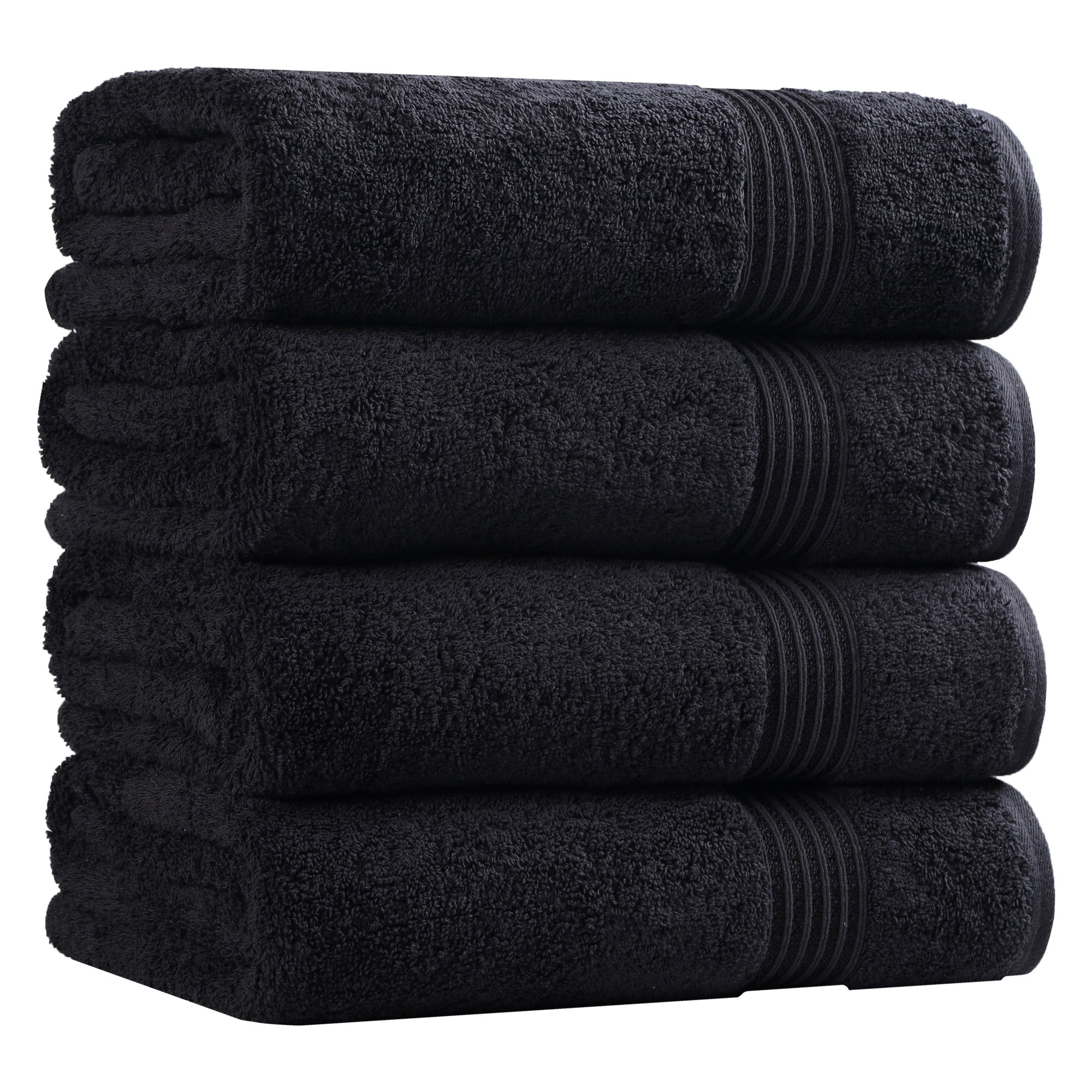 Oleg Heritage Egyptian Cotton Soft Absorbent Luxury Bath Towel, Black
