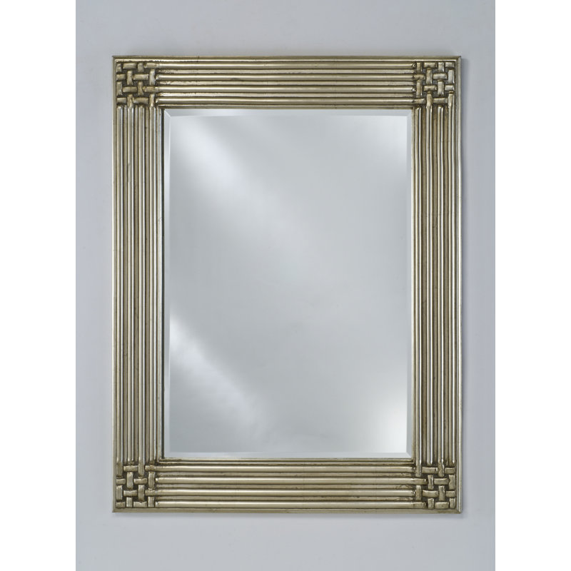 Gwyneth Wood Rectangle Wall Mirror, Antique Gold, 28" H x 34" W
