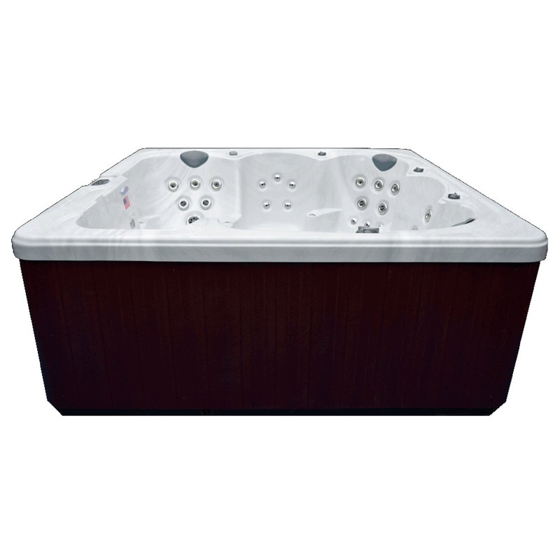 Sterling White 6-Person Square Acrylic Spa with 78 Jets
