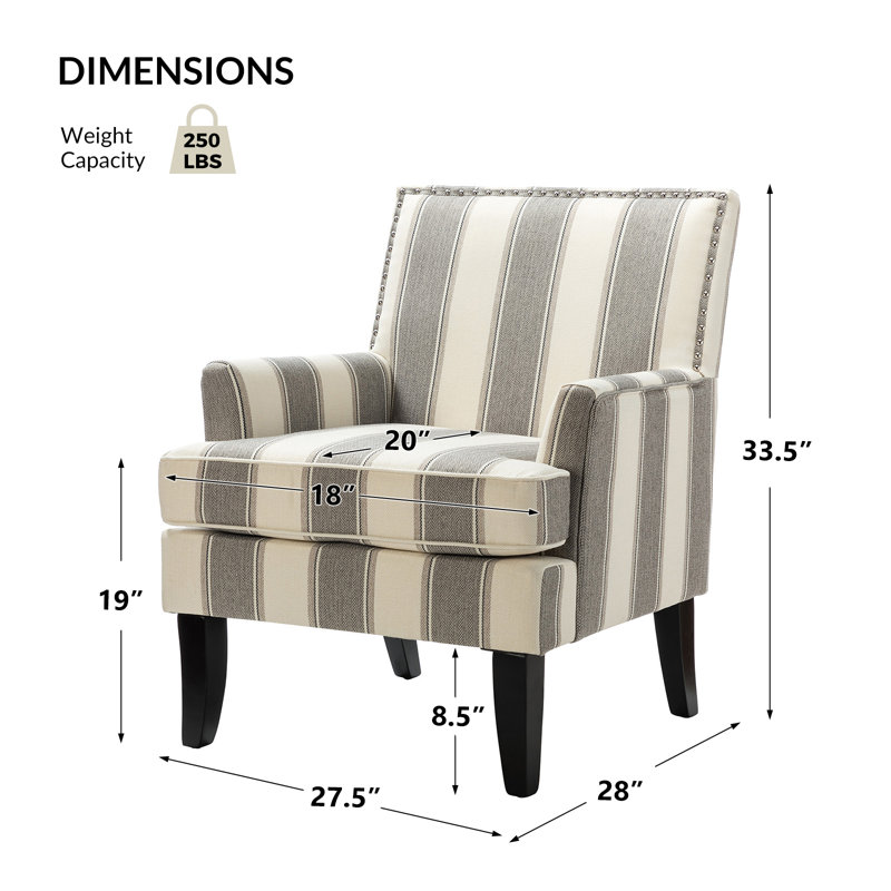 Fauteuil Aguilar, Sergé gris à rayures
