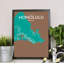 Honolulu City Map - No Frame Print-1523478455