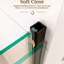 Porte de douche semi-pivotante, verre trempé 6 mm, noir mat, ouverture battante gain de place, poignée, conception anti-fuite, 76 cm (L) x 183 cm (H), pivot noir, épaisseur 6 mm, réglage en largeur 2,5 cm, joint magnétique pour la porte