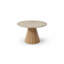 Table de salle à manger ronde extensible avec plateau d'aspect pierre de 47 à 63 pouces et base à piédestal en bois