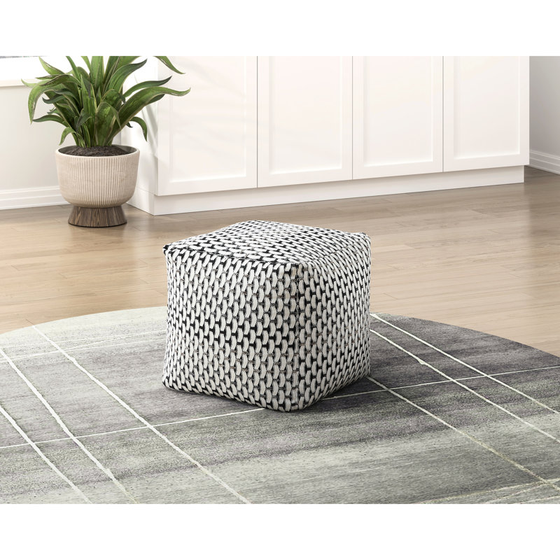 Repose-pieds carré multicolore avec revêtement en tissu, antidérapant, capacité de 300 lb, repose-pieds moderne H x l P 16 po, fond antidérapant, multicolore, 16 x 16 x 16