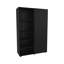 Armoire 2 portes avec rangement ouvert Ollie, wengé-634783229