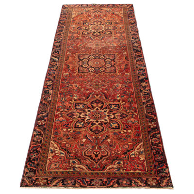 One Of Kind Handmade Sarabi Red Rug 3'8" x 12'6"