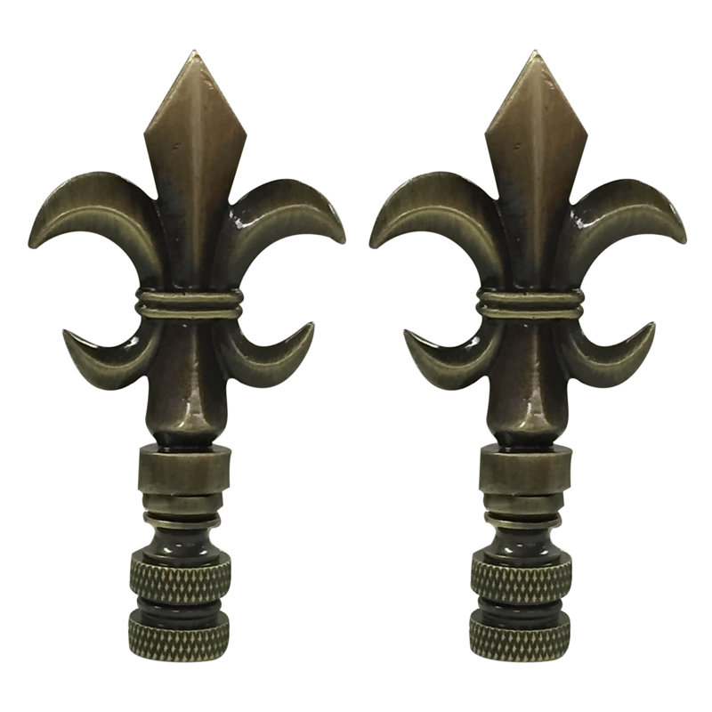 Faîteau de lampe fleur de lis, Laiton antique