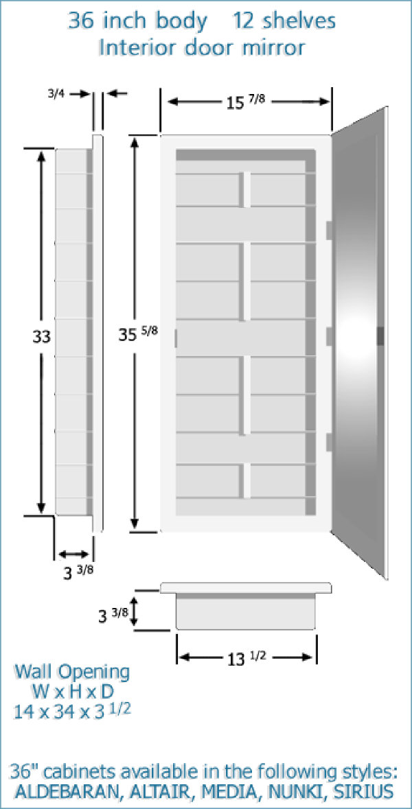 Ebern Designs Lablanc 16'' W 26'' H Recessed Frameless Medicine Cabinet  with Mirror and 6 Adjustable Shelves & Reviews