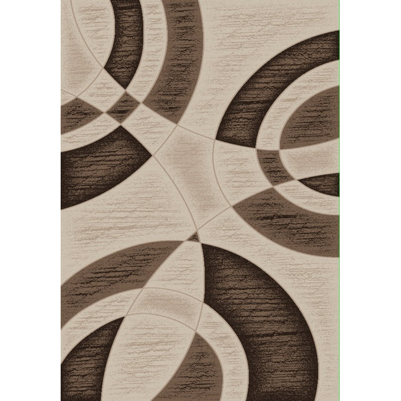 Tapis décoratif brun touffeté abstrait Grogg, Rectangle 5 pi 3 po x 7 pi 7 po
