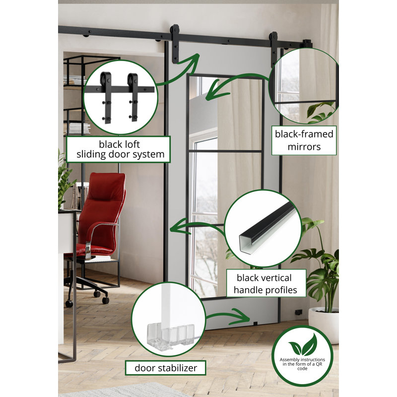 Ketterer Barn Door, 76cm x 205cm, White, 1