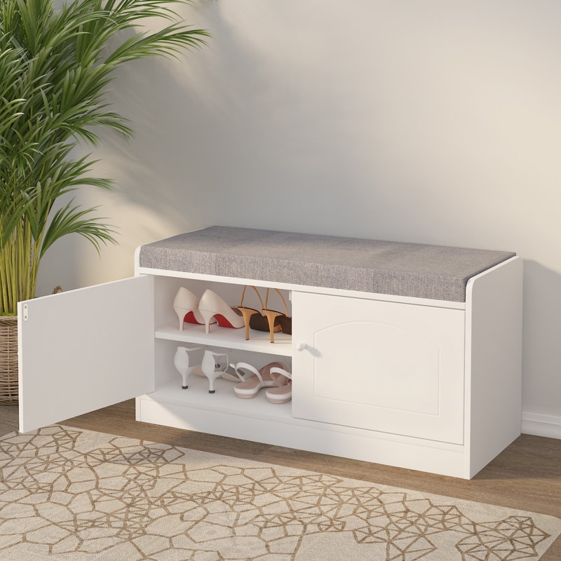 Banc de rangement pour chaussures avec armoire à 2 portes