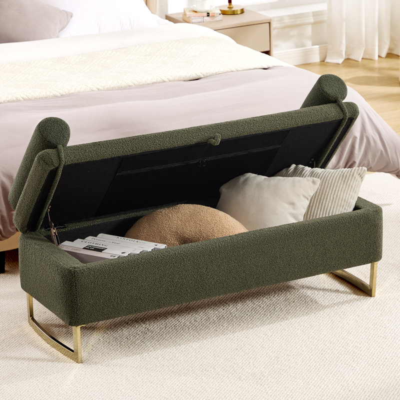 Teddy Upholstered Bench, Vert
