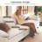 Brazell 154" W U-Shaped Modular Sectional Sofa, Cloud Couch With Three Ottomans & Removable Cushions-1521463032