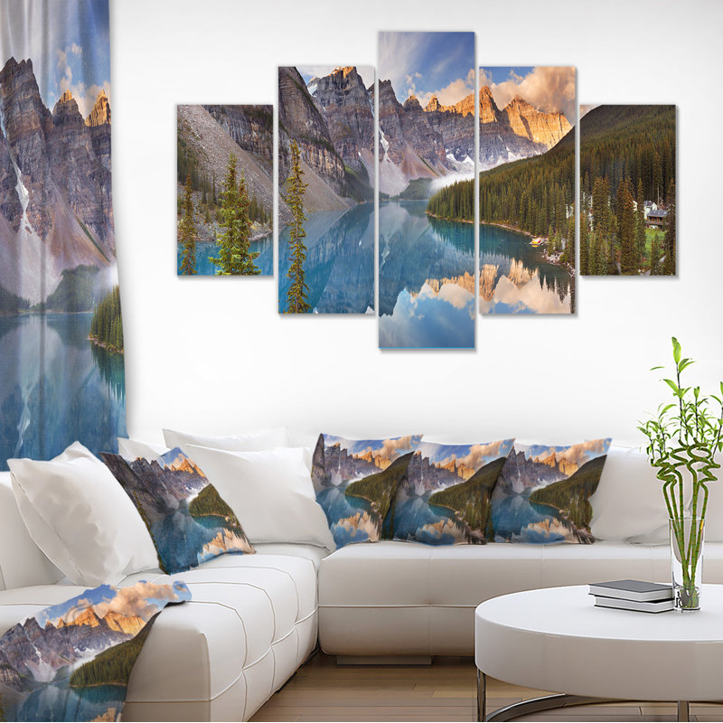 «Moraine Lake in Banff Park Canada», ensemble de 5 toiles tendues