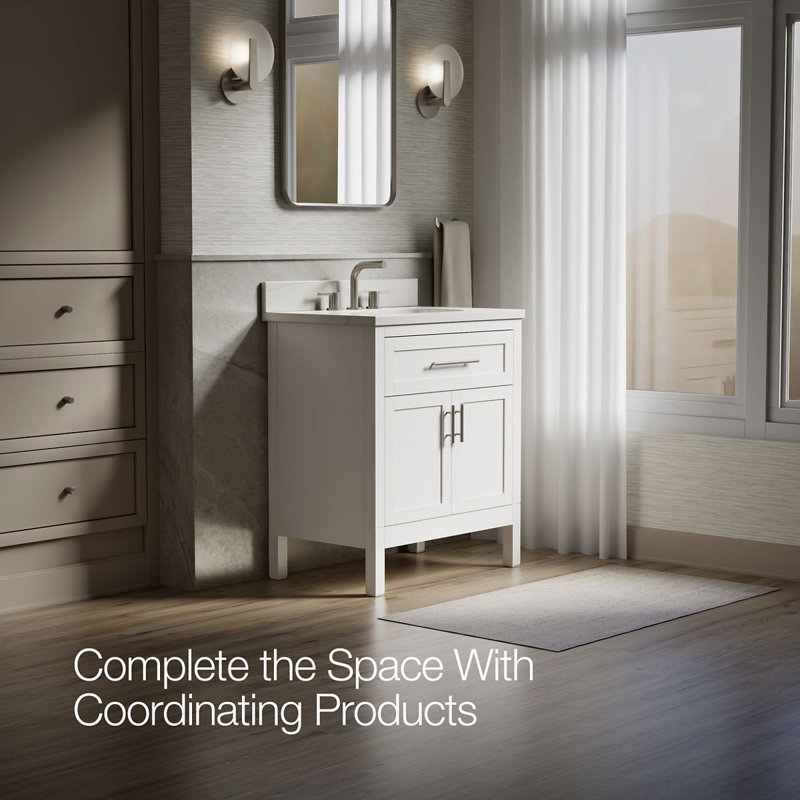 31" Single Bathroom Vanity Set, White, White, 31"
