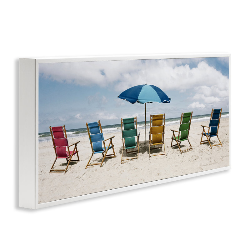 Fauteuil de plage coloré, estampe numérique, design par Natalie Carpentieri, H 13 po x l 30 po