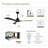 52" Solid Wood Blades Ceiling Fan With Lights Remote Control,Quiet Dc Motor 3 Blade Ceiling Fans 6 Speed Levels,Reversible Ceiling Fan, For Patio Living Room, Bedroom, Office,Indoor-857094111-857094097