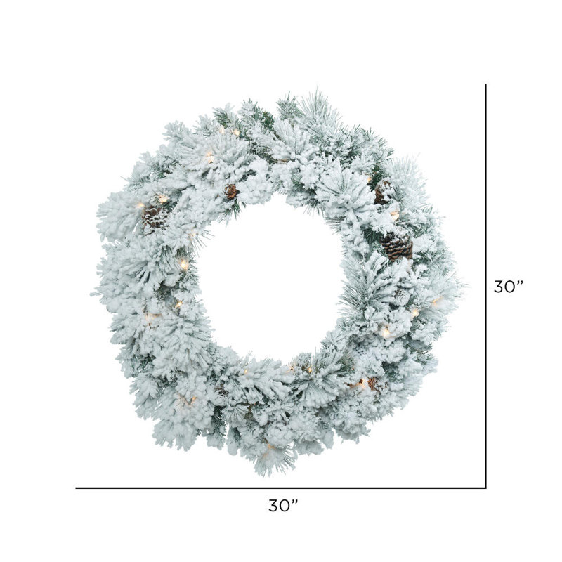 Vickerman Artificial Flocked Ashton Wreath, No