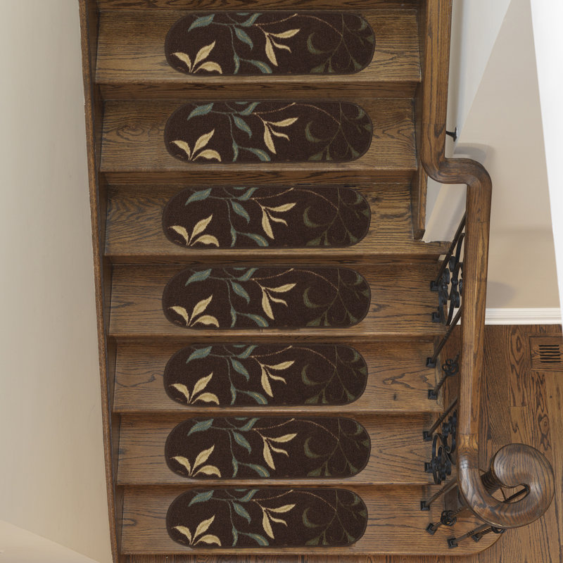 Tapis de marche antidérapants pour escalier en bois, Ovale 0,71 pi x 2,17 pi