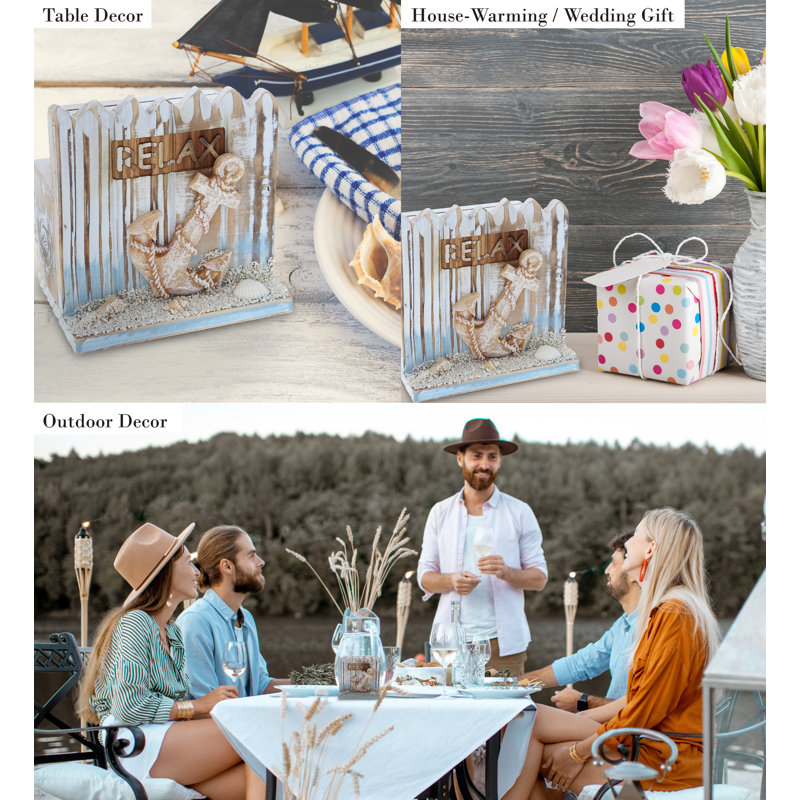 Ensemble de 4 sous-verres avec support Longshore Tides Coastal horizon