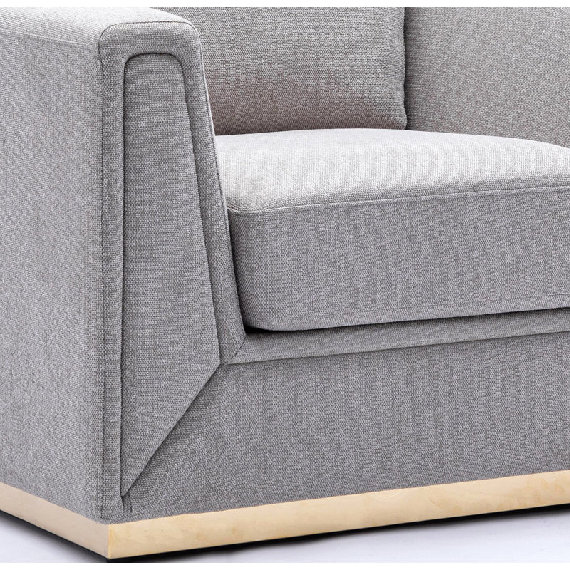 Chaise d'appoint grise avec coussin
