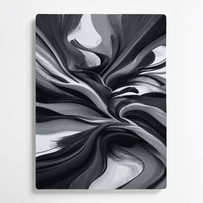 Abstrait paysage, art mural noir en métal 76