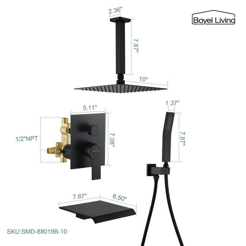 All-In-One Kit with Rough in-Valve, Matte Black