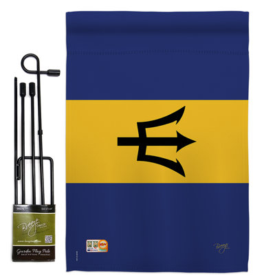 Polyester à 2 côtés 18,5 x 13 po de barbade ensemble de drapeau