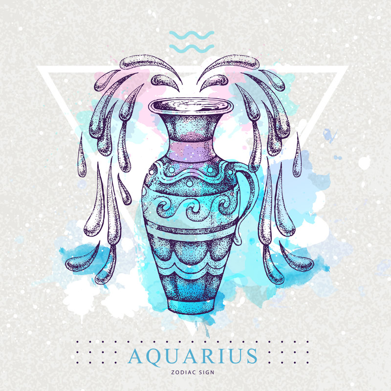 «Astrology Aquarius Zodiac», impression sur toile tendue, H 12 po x l 12 po