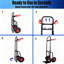 Diable à double poignée en acier, capacité de 150 kg, pliable, avec roues en caoutchouc de 25 cm pour déménagement, entrepôt, jardinage, courses.