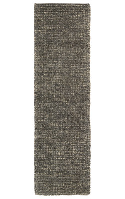Tapis en laine tissé à la main à motif abstrait gris Lechlade