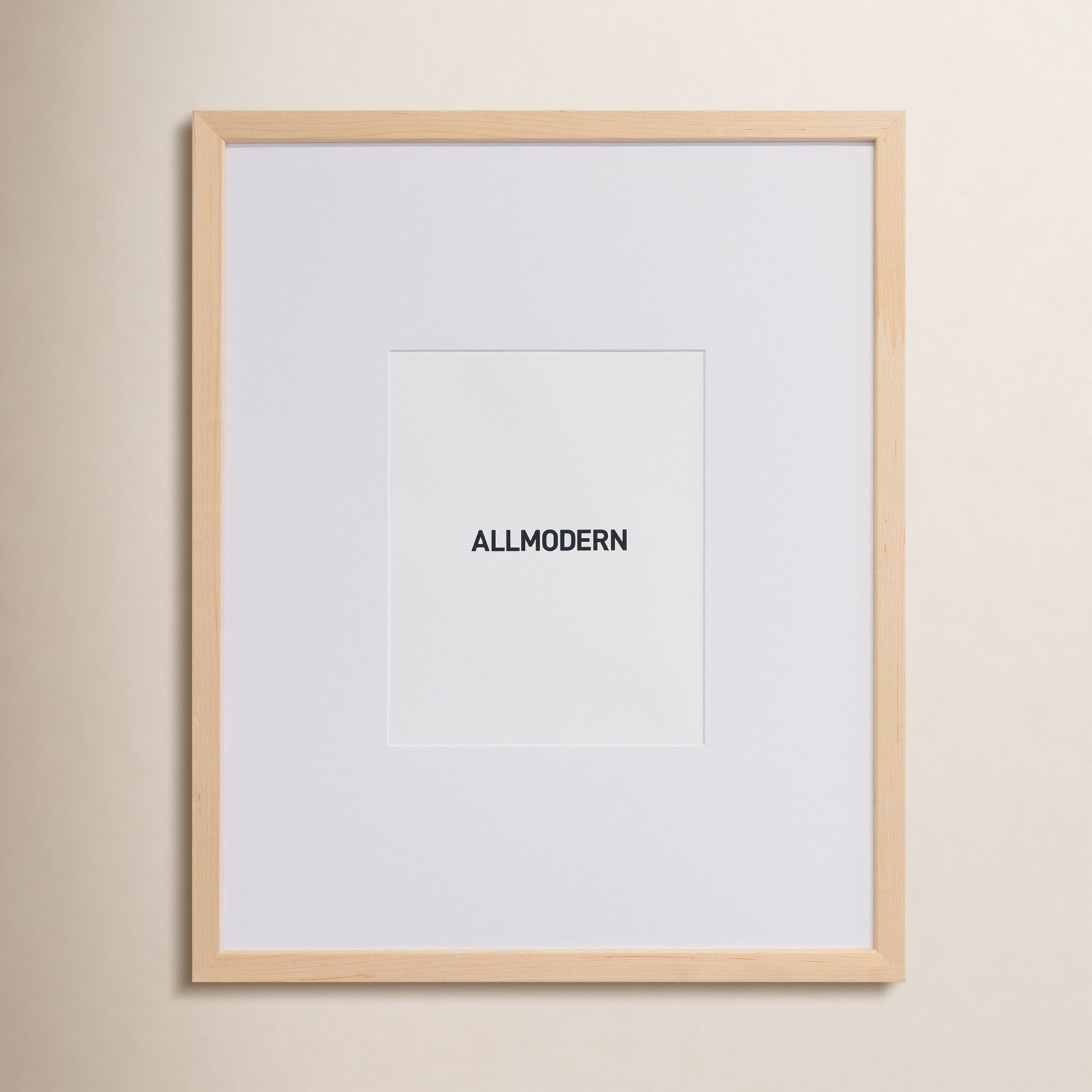 Capullo Wood Matte Picture Frame with Mat, 8" x 10", Natural, 16" x 20"