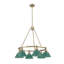 Lustre 6 lumières Orwell en chrome avec pin vert-106900559